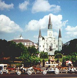 View of the cathedral from Washington Artillery Park