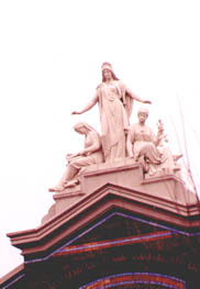 Sculpture on top of the Smithsonian Castle