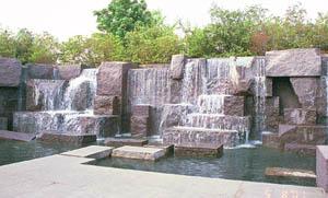 Waterfall in the FDR Memorial.